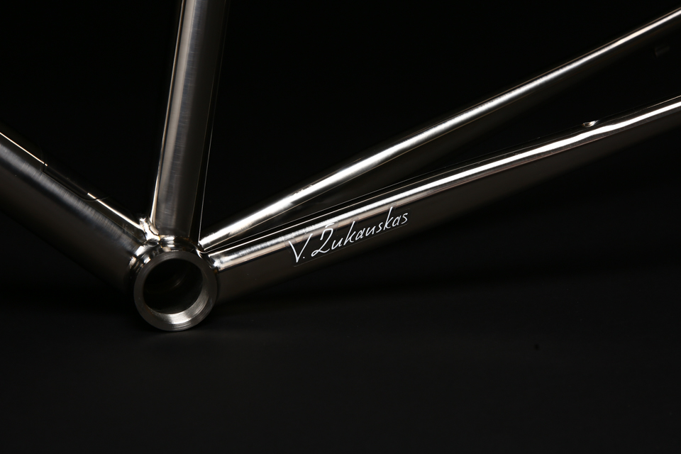 mirror polished titanium bicycle frame builder vidmantas zukauskas