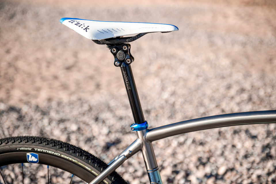 Custom titanium gravel bicycle with Cane Creek eeSilk seatpost