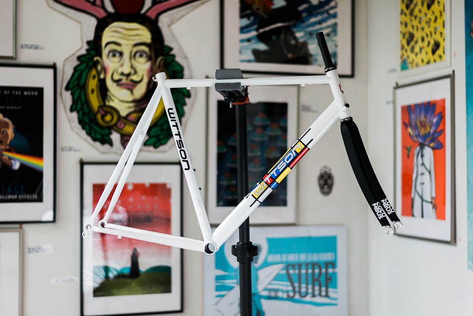 custom Mondrian titanium road bicycle frame with Columbus Minimal fork and Chris King headset